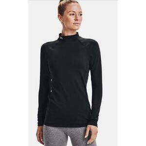 NWOT Under Armour ColdGear Fitted Mock Neck Black Shirt Women's XL